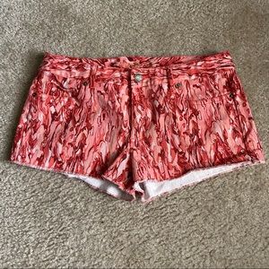 Michael Kors red pattern shorts